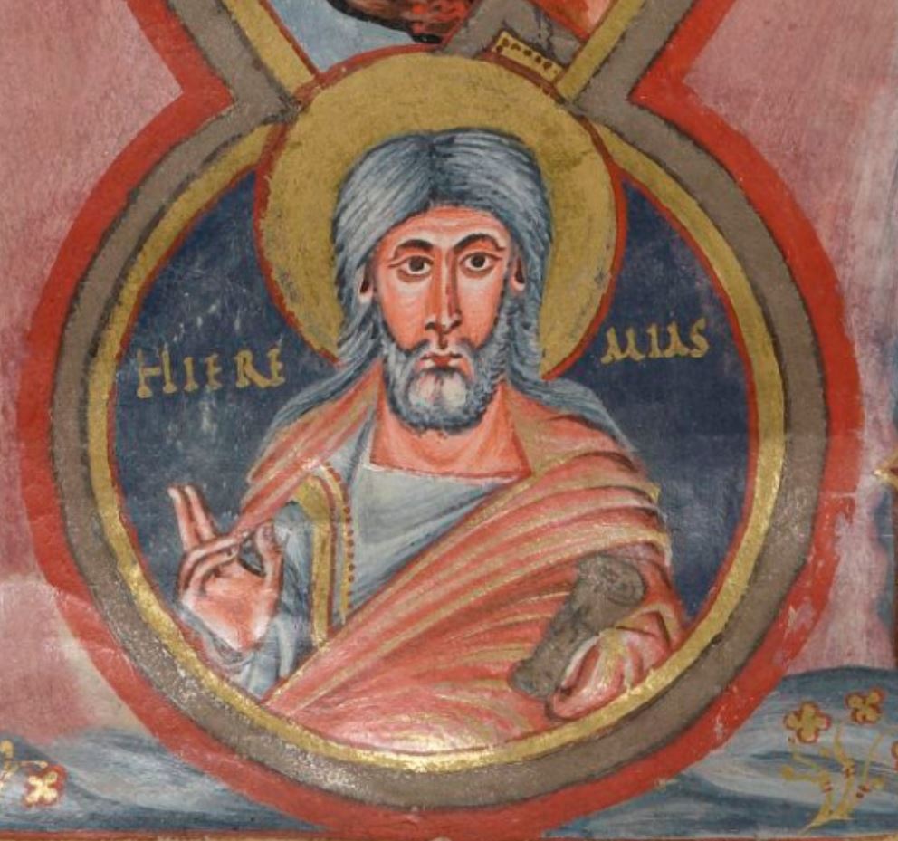 Christ en majeste 844-851 Premiere Bible de Charles le Chauve, BNF fol 329v Jeremie