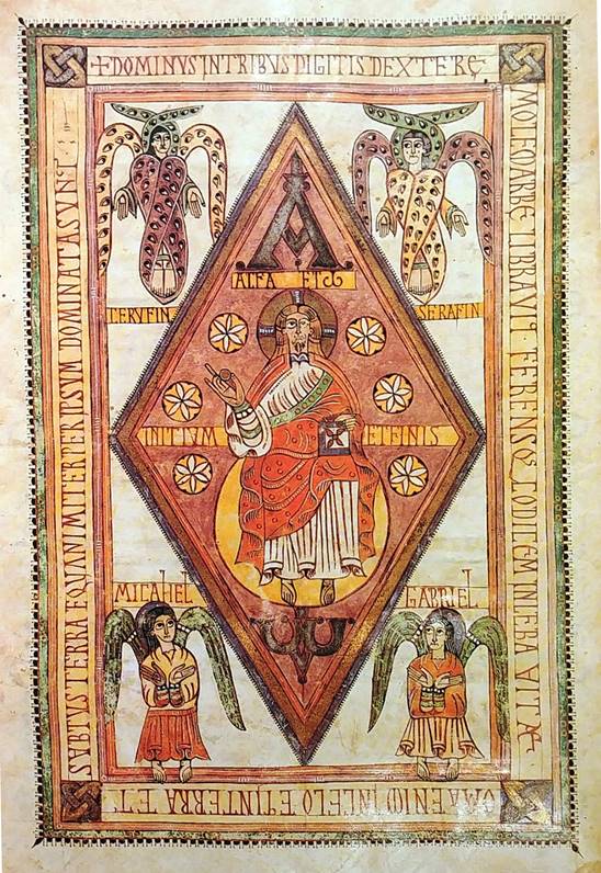Maiestas Domini, COdice Vigilano, 976, (MS Escorialensis d.1.2 16v.)