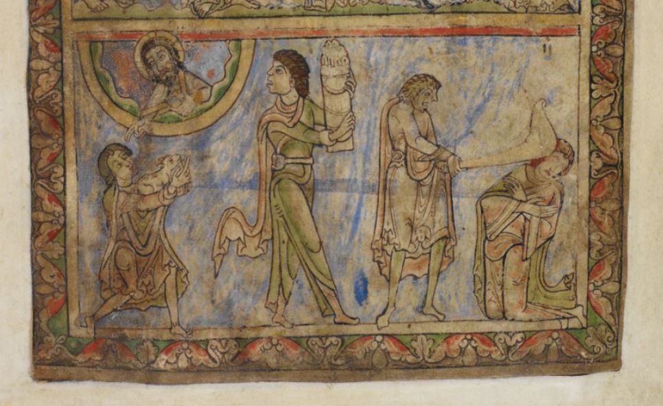 1150 ca Psaultier d'Henri de Blois (de Winchester) BL Cotton Nero C IV fol 2r detail