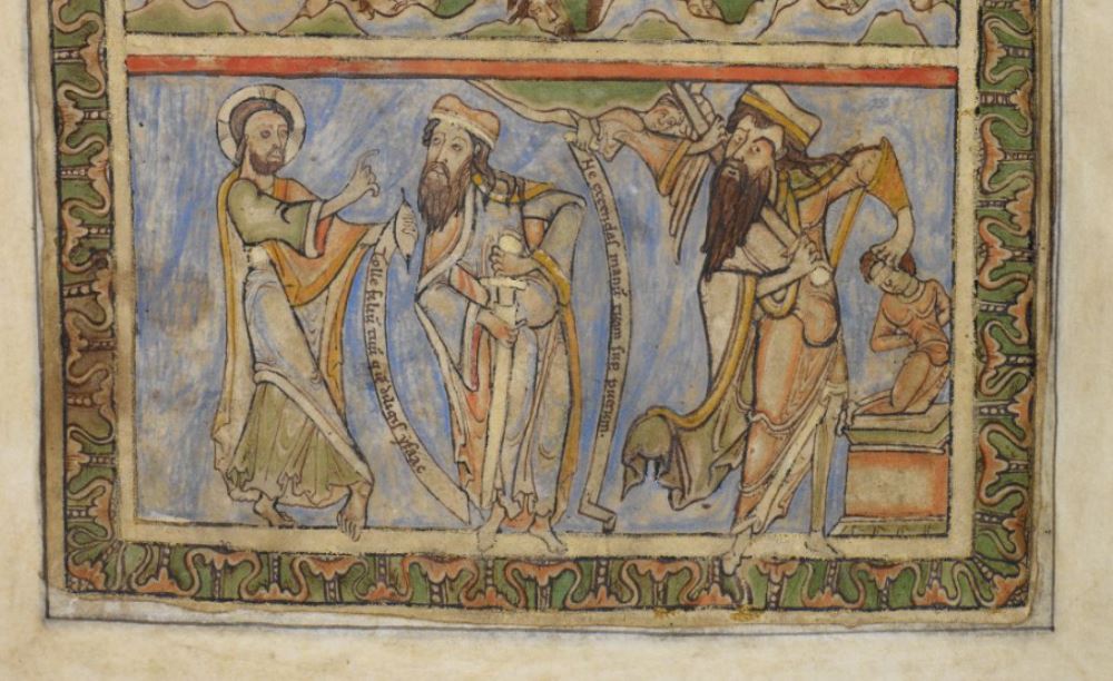 1150 ca Psaultier d'Henri de Blois (de Winchester) BL Cotton Nero C IV fol 3r detail