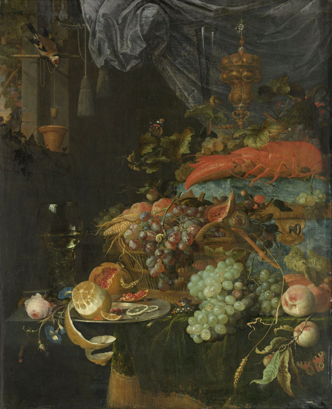 Abraham-Mignon-Nature-morte-aux-fruits-et-un-chardonneret-1660-1679-Rijksmuseum-Amsterdam