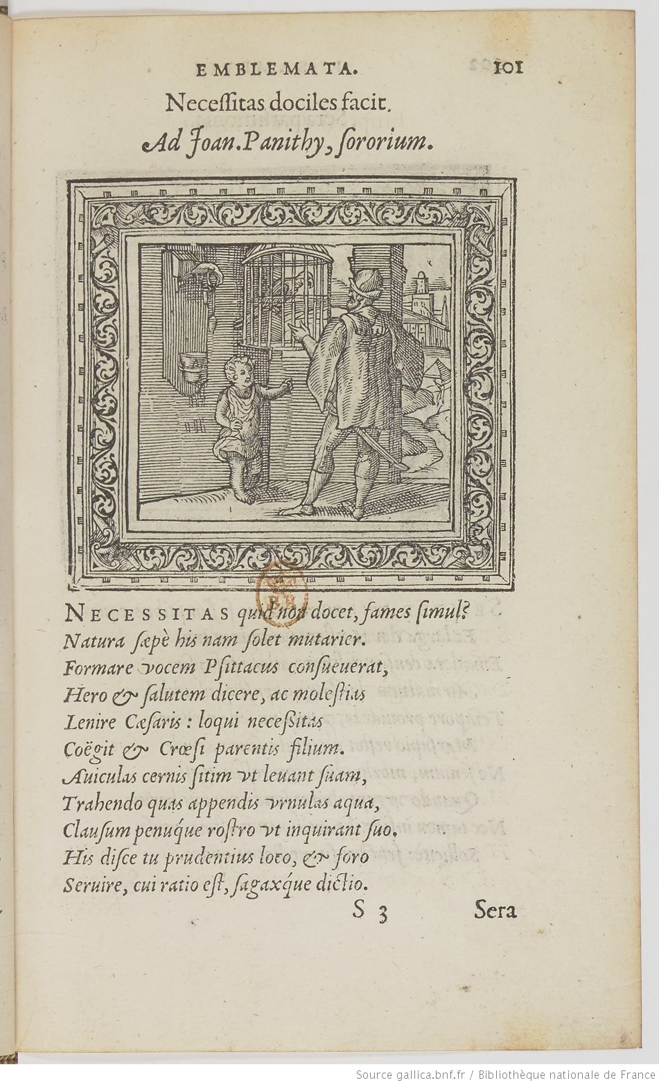Joannes Sambucus, Emblemata (1564), p 101 BNF Gallica