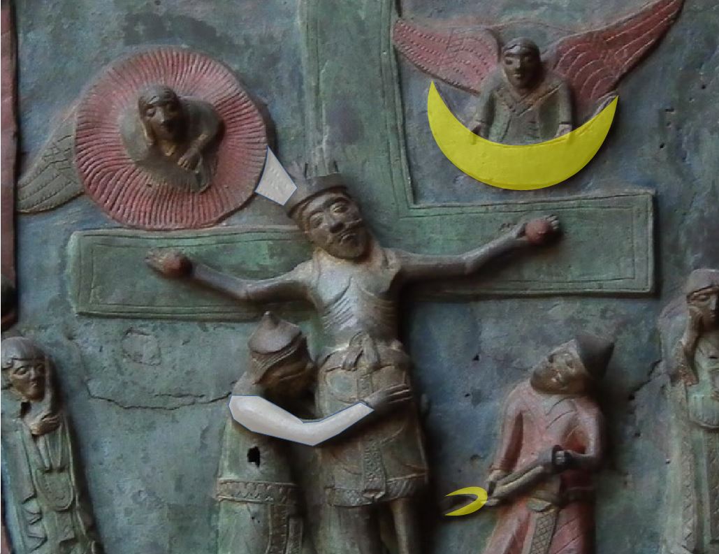 Verona,_Basilica_di_San_Zeno,_bronze_door_Primo maestro 1118-50 Crucifixion schema