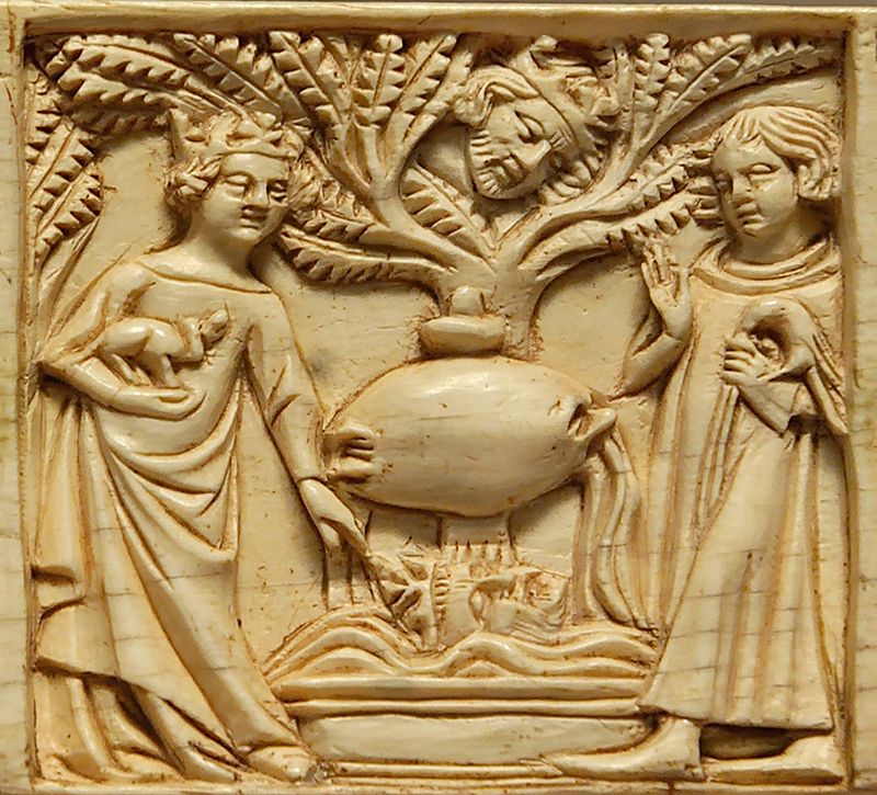 1340-50 Tristan et Iseut a la fontaine Louvre