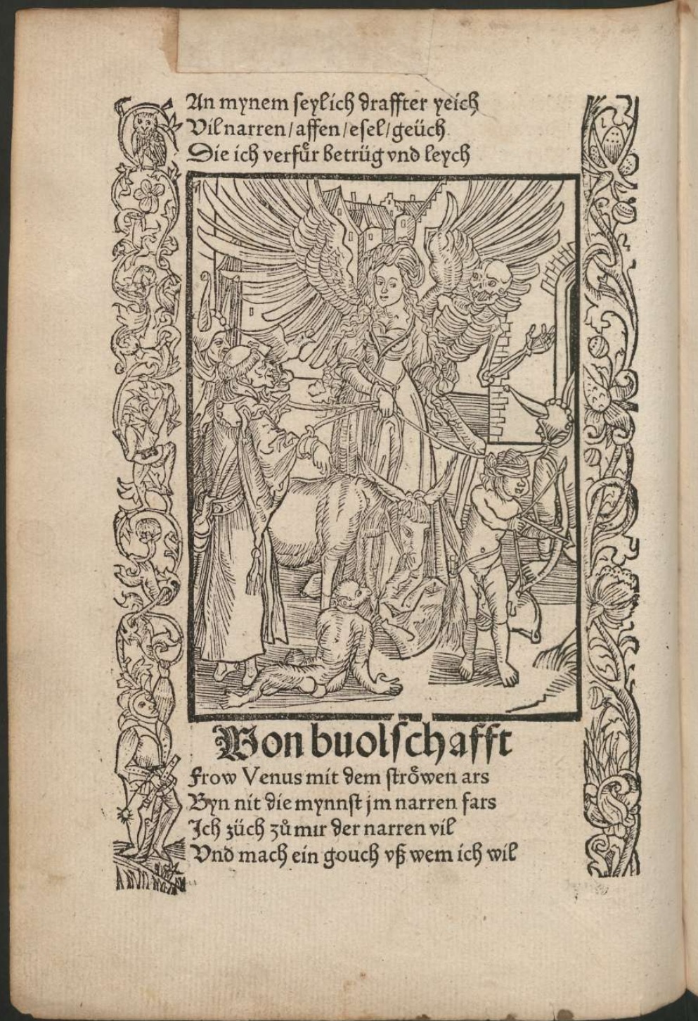 Frau Minne Sebastian Brant Narrenschiff Chap 13 Von Buolschafft Bale (Bergmann von Olpe) 1494 fol 17v