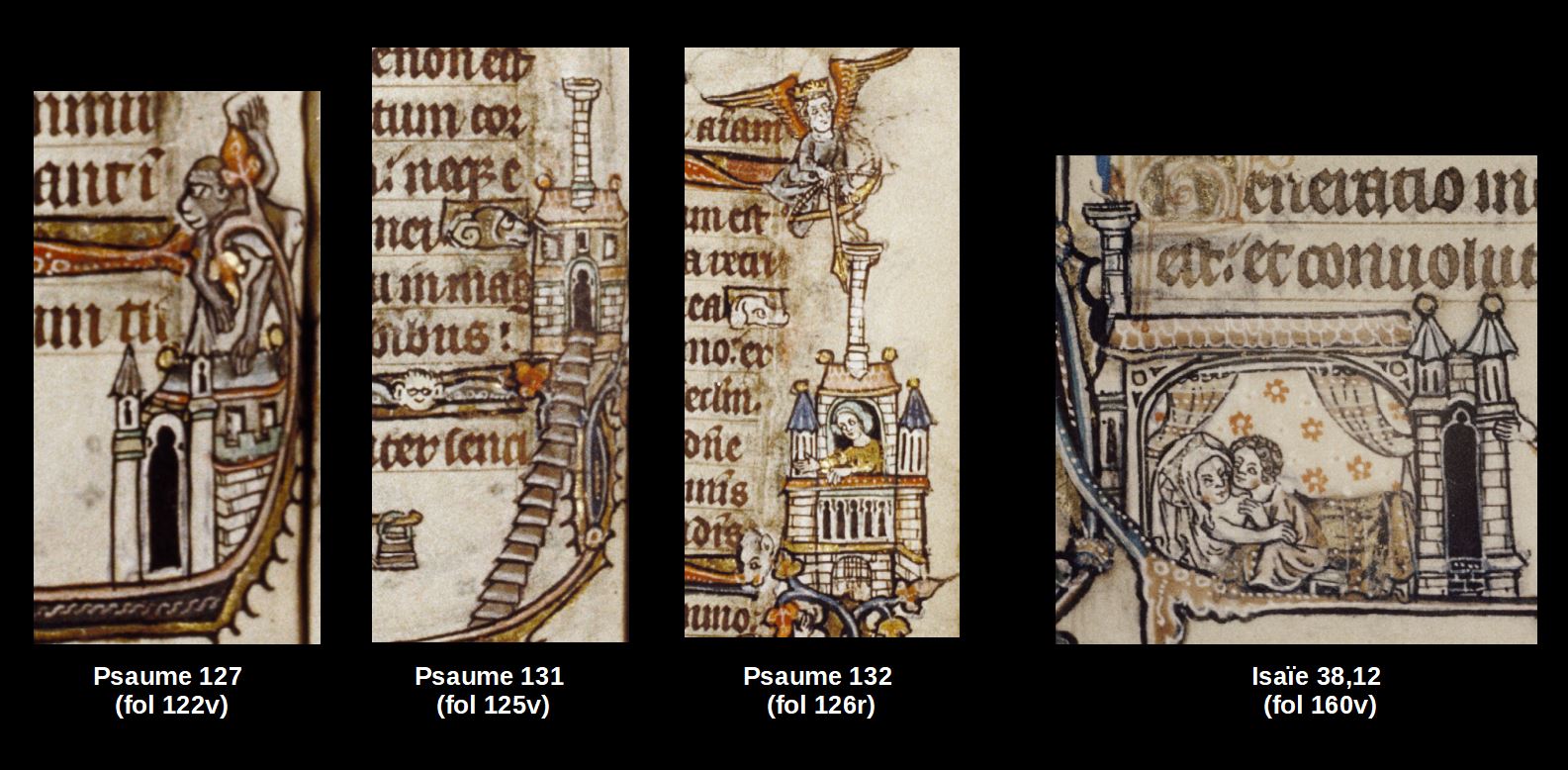 Psalter. Flandres 1325 ca Bodleian Library MS. Douce 6 villes schema