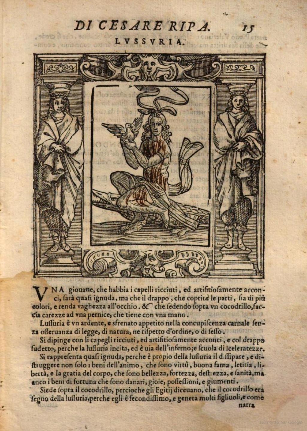 Ripa 1613 Lussuria Iconologia ed Matteo Florimi