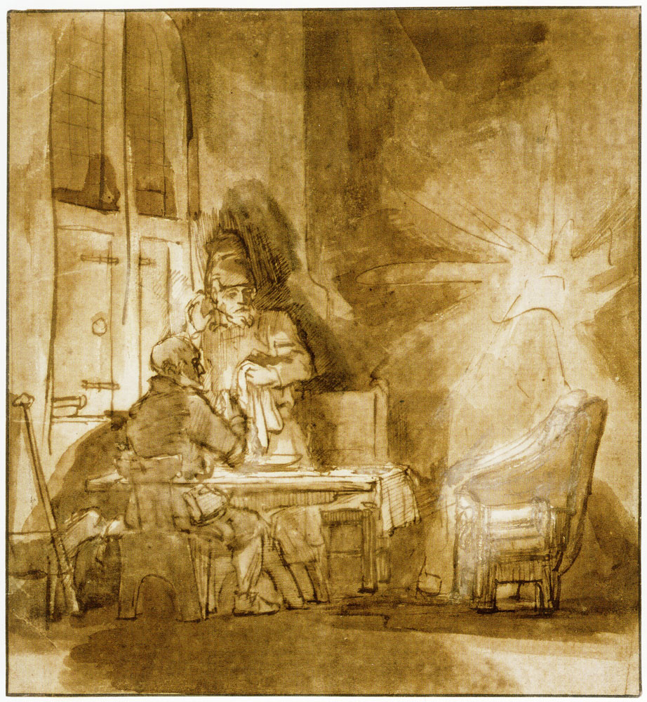 1640-41 Rembrandt attr Supper at Emmaus Fitzwilliam Museum, Cambridge
