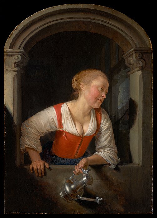 Gerard_Dou_-_Girl_at_a_Window, Gerard_Dou 1655 ca Clark Art Institute