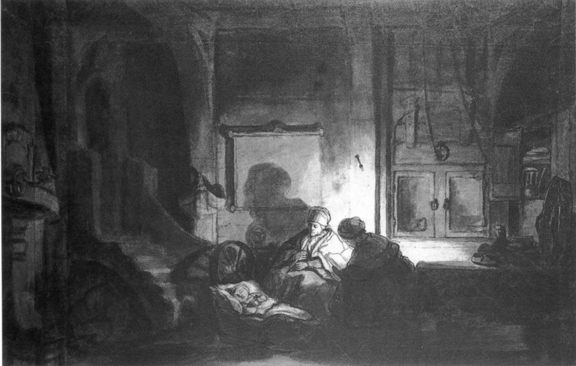 La Sainte famille la Nuit, Atelier de Rembrandt, vers 1645, british museum