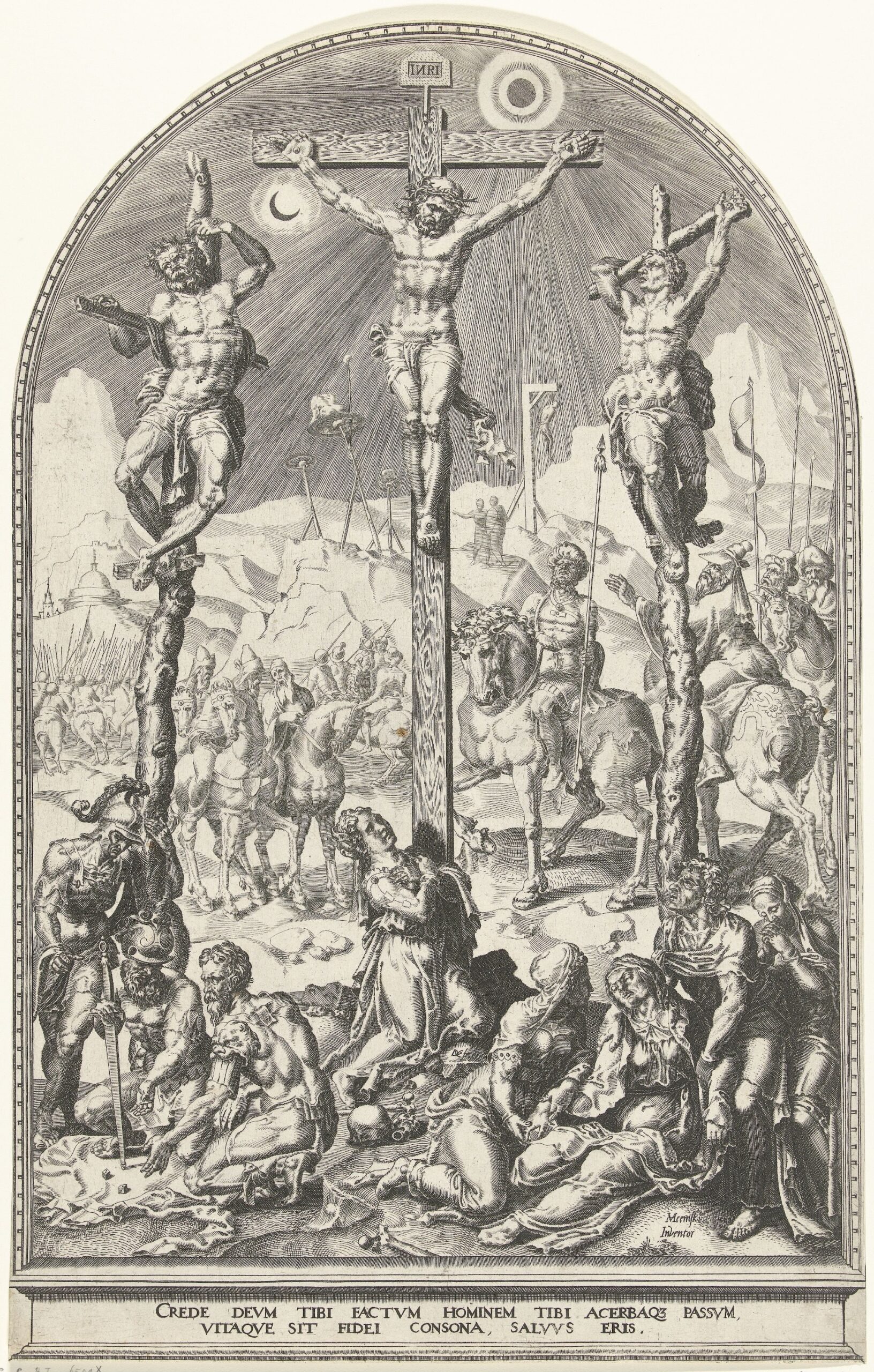 1554 - 1559 Christus aan het kruis, Dirck Volckertsz. Coornhert, d'après Maarten van Heemskerck, Rijksmuseum
