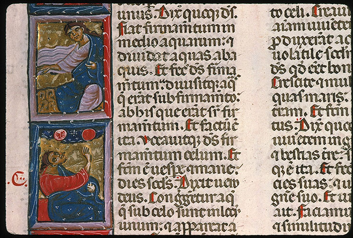 D Bible Latin 1250-1275 Maitre de la Bible de Conradin Italie du sud Bibl. Sainte-Genevieve, MS 14 fol 4v IRHT ensemble