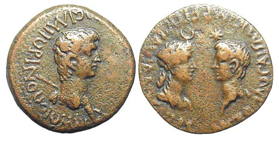 FemmeHomme Helios 6 Nero and his first wife Octavia Cyrenaique et Crete 55-60 RPC 1006