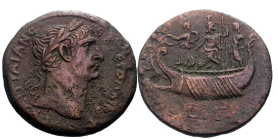 Isis Serapis Debout triade 109-110 14 Trajan Alexandria RPC III, 4393.1