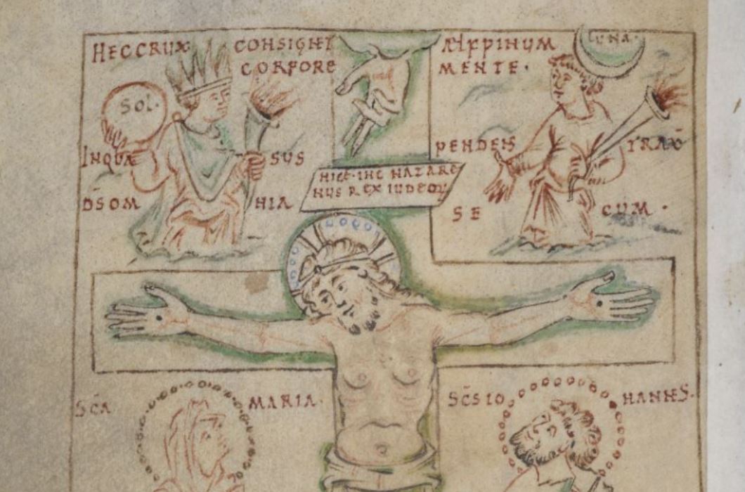 Livre de prieres d'Aelfwine, Winchester, vers 1020, BL Cotton MS Titus D XXVII fol 65v