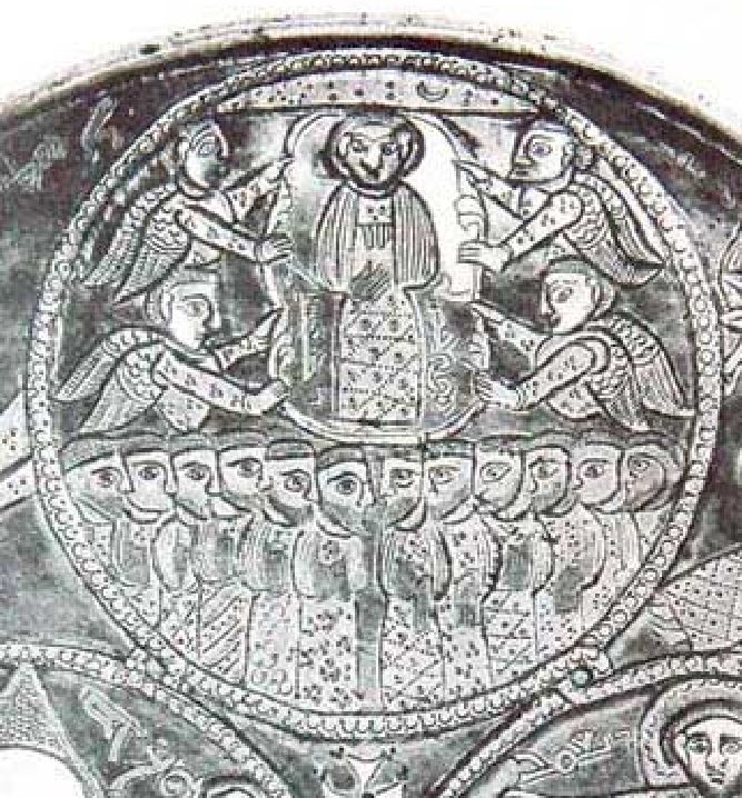 Silver dish from Perm-Molotov, 7th century AD, Syrian or Palestinian, Hermitage, Leningrad detail Ascension