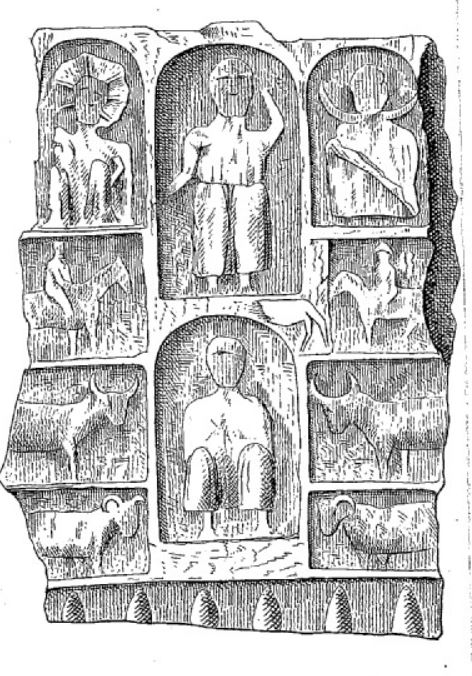 Stele Saturne Recueil des notices et memoires de la Societe archeologique de la province de Constantine 1876 Planche XV fig 2 gallica