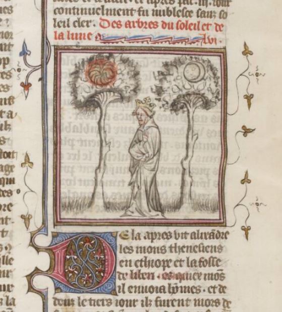 alexandre Maitre de la Mort, Speculum historiale de Vincent de Beauvais trad. Jean de Vignay Paris, 1396, BNF Français 312 f. 182v