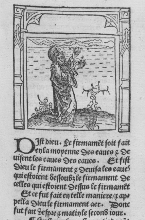 guiard des moulins, bible historiale Premiere edition Antoine Verard 1498-99 Paris, BnF Res. A. 270 vue 41 Deuxieme jour