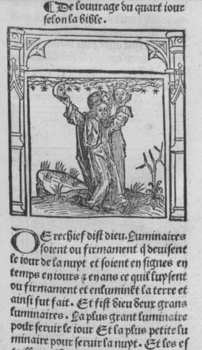 guiard des moulins, bible historiale Premiere edition Antoine Verard 1498-99 Paris, BnF Res. A. 270 vue 43 Quatrieme jour corrigee