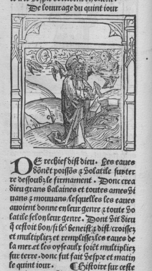 guiard des moulins, bible historiale Premiere edition Antoine Verard 1498-99 Paris, BnF Res. A. 270 vue 44 Cinquieme jour