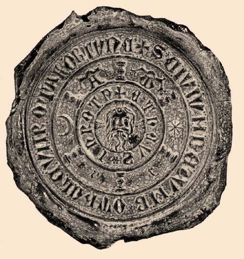 med 1200-1300 Sceau de la ville de Tyrnau 1347