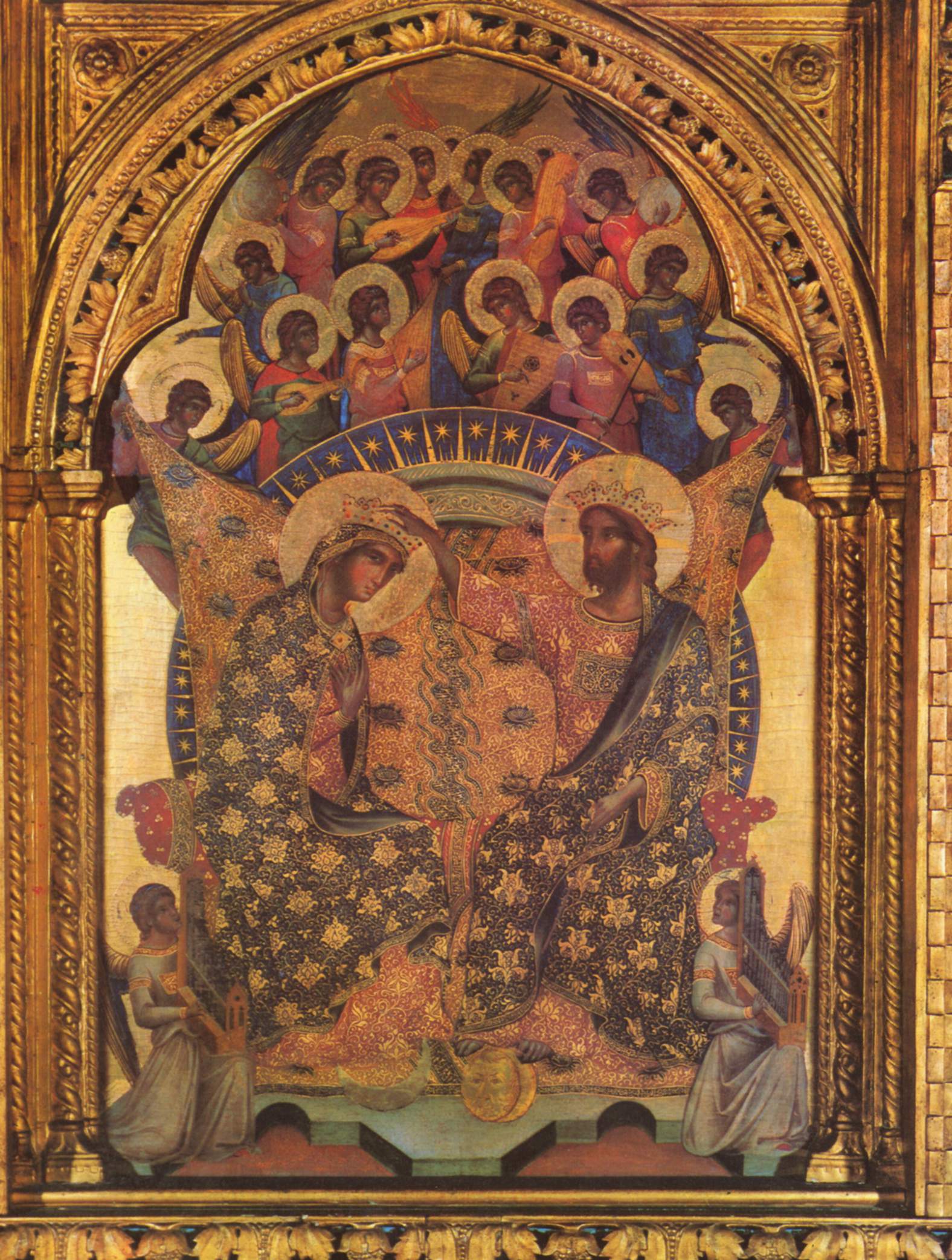 the-coronation-of-the-virgin-paolo veneziano 1350 ca panneau central du Polyptyque de Santa Chiara, Accademia Venise