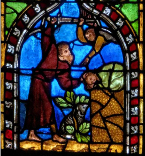 1350 ca sacrifice d'Isaac, Vitrail, eglise Saint Martin, Colmar