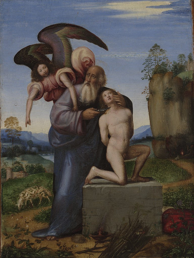 1509-13 Mariotto_Albertinelli b_-_The_Sacrifice_of_Isaac_-_1959.15.13b_-_Yale_University_Art_Gallery