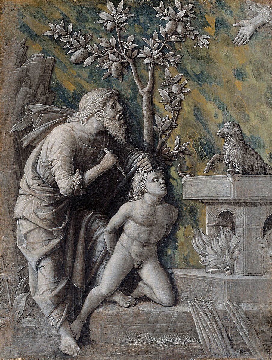 1490-95 Andrea_Mantegna Kunsthistorisches_Museum_Wien,_Opferung_Isaaks_-_GG_1842