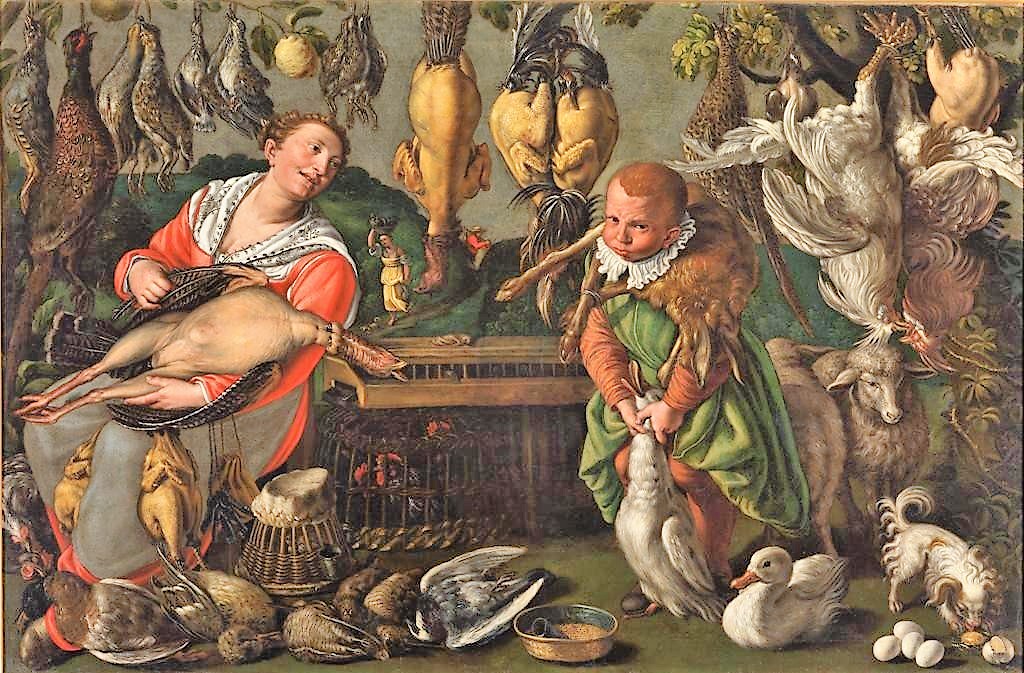 Campi 1580 ca Les volaillers (Pollivendola) Brera detail