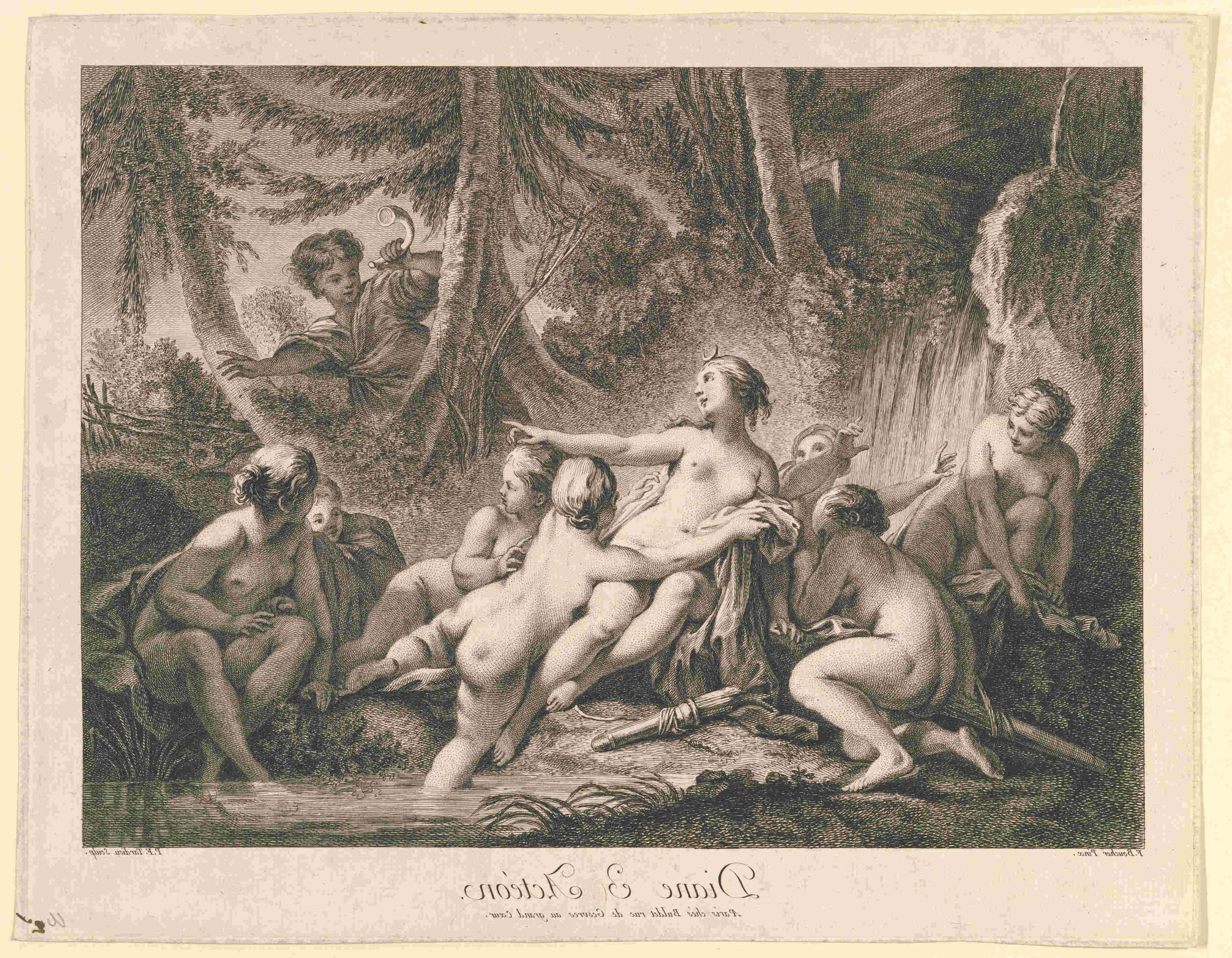 Diane et Acteon 1750 ca gravure de Pierre - François Tardieu d'apres Boucher MET inverse1