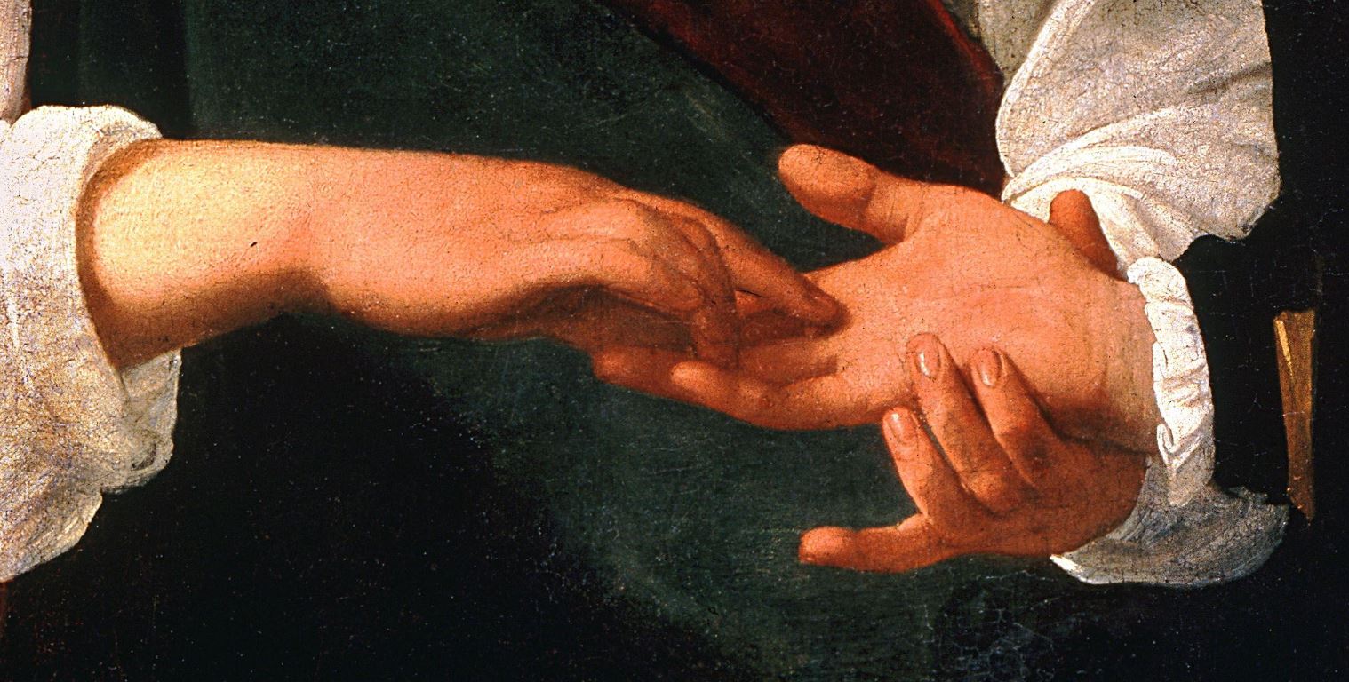 Caravage 1595 diseuse de bonne aventure Louvre mains