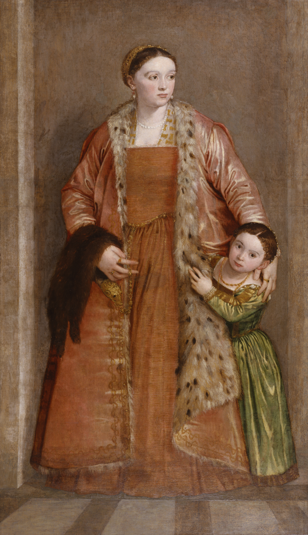 Veronese 1551-2 Portrait_of_Countess_Livia_da_Porto_Thiene_and_her_Daughter_Deidamia_-_Walters_Art Museum baltimore