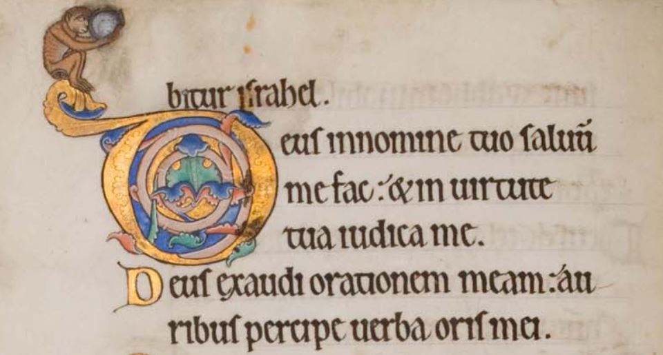 1170. ca The Hunterian Psalter Psaume 53 Glasgow University Library MS Hunter 229 fol 76 v
