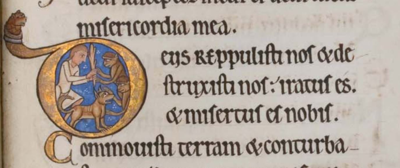 1170. ca The Hunterian Psalter Psaume 60 Glasgow University Library MS Hunter 229 fol 82r