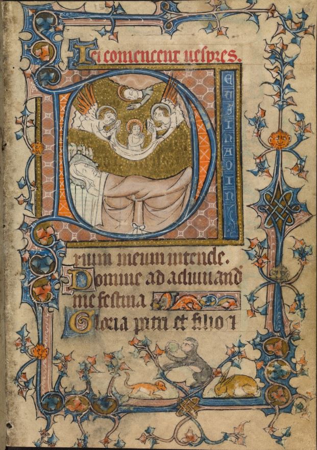 1325–30 livre d'Heures usage de Sarum Bodleian-Library-MS-Douce-231 fol-61r