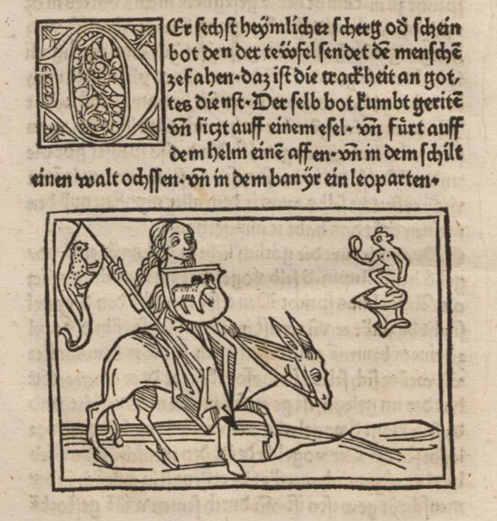 1474 Tragheit Buch von den sieben Todsunden und den sieben Tugenden p 22v Munchen BSB
