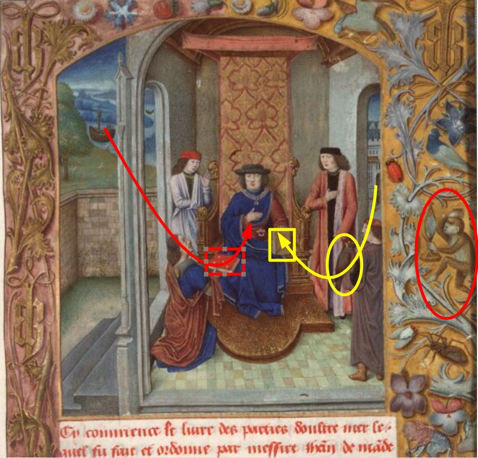 1492 av Voyages de Jean de Mandeville Amiens, BM, Lescalopier 095 f. 001 IRHT schema