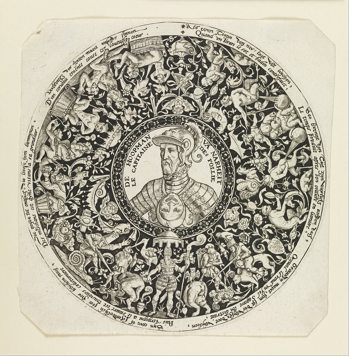 1558 Theodor de Bry DE HOOPMAN VA NARHEI, LE CAPITAINE DES FOLLIE
