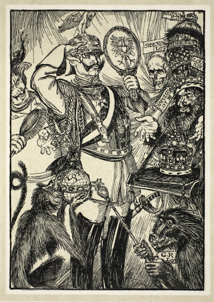 1916 Pour les beaux yeux du Kaiser , illustration from The Kaiser's Garland by Edmund J. Sullivan, pub