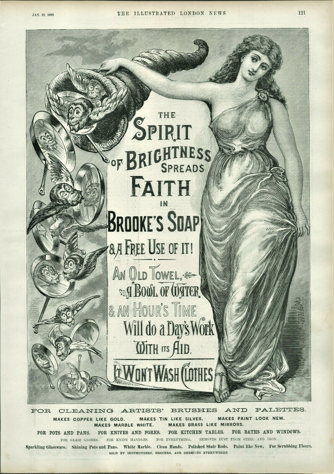 Brooke's_Monkey_Brand_Soap_advert The illustrated London News 23 jan 1892