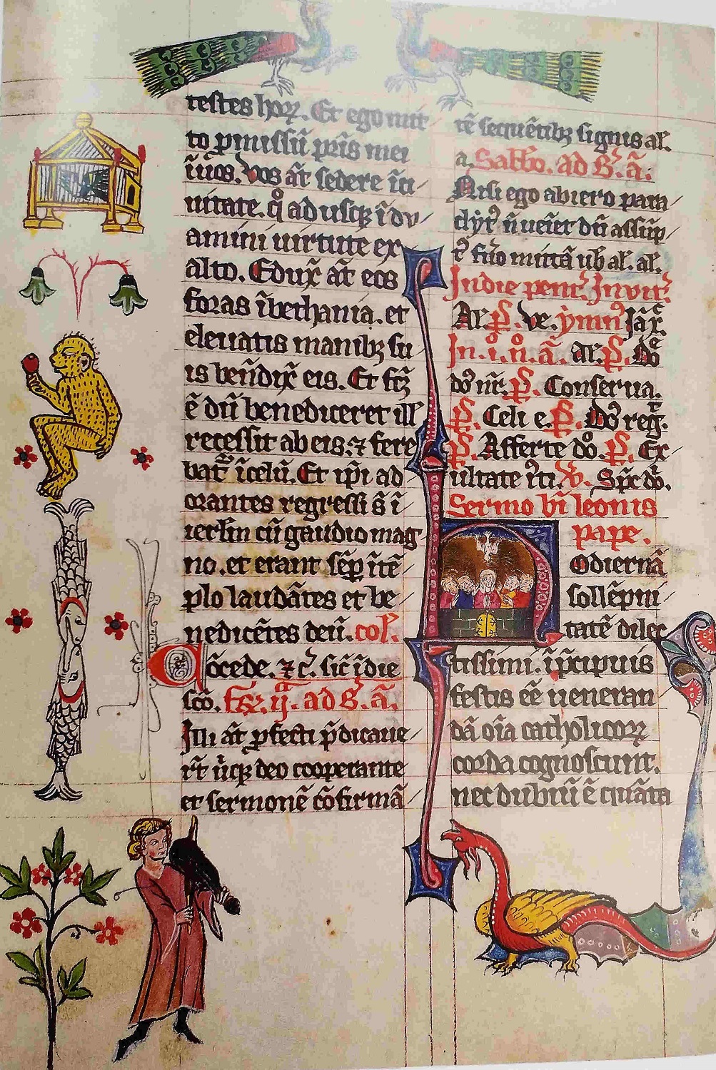 Pentecote Breviaire cistercien 1300-30 Luzern Zentralbibliotek P4.4 fol 155v
