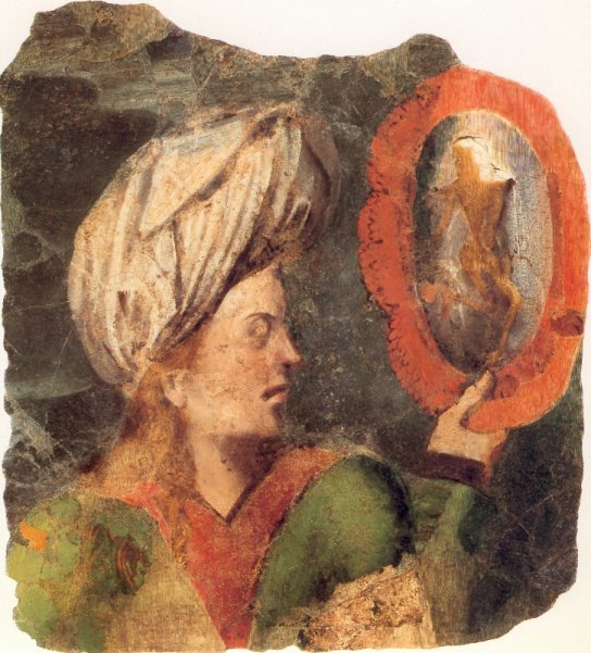 1440 La noble , figure de La danse macabre du Grand-Bâle - fragment conserve