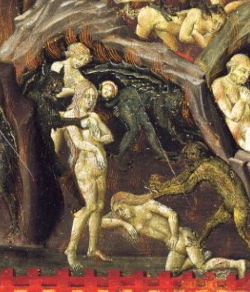 1465 Giovanni di Paolo Les luxurieux l'Enfer (detail) Pinacoteca Nazionale Sienne