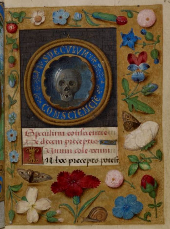 1496–1506 Master of the David Scenes (Bruges or Ghent), Book of Hours of Joanna of Castile BL Add Ms. 18852 Speculum consciencie, fol 15r