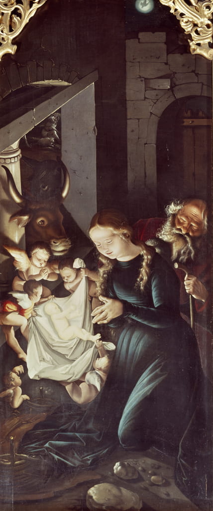 1512-1516. Hans_Baldung_Grien_-_Nativity altarpiece Freiburg