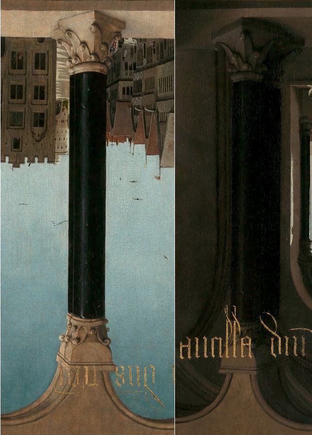 Ghent_Altarpiece_(closed,_after_restoration) colonnes