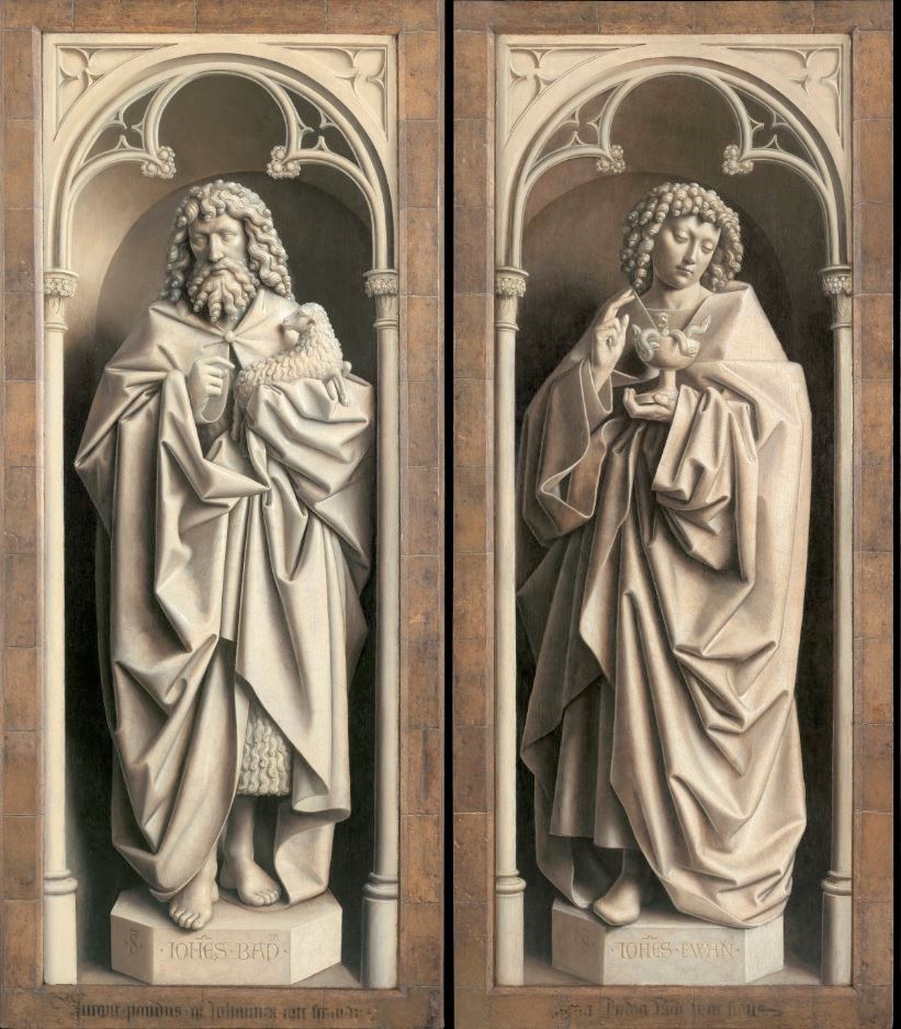 Ghent_Altarpiece_(closed,_after_restoration) deux saints jean