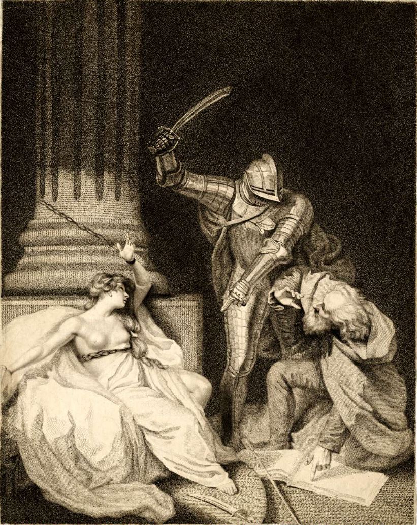 Amoretta 1792 The Freeing of Amoret gravure de Francesco Bartolozzi d'apres John Opie British Museum